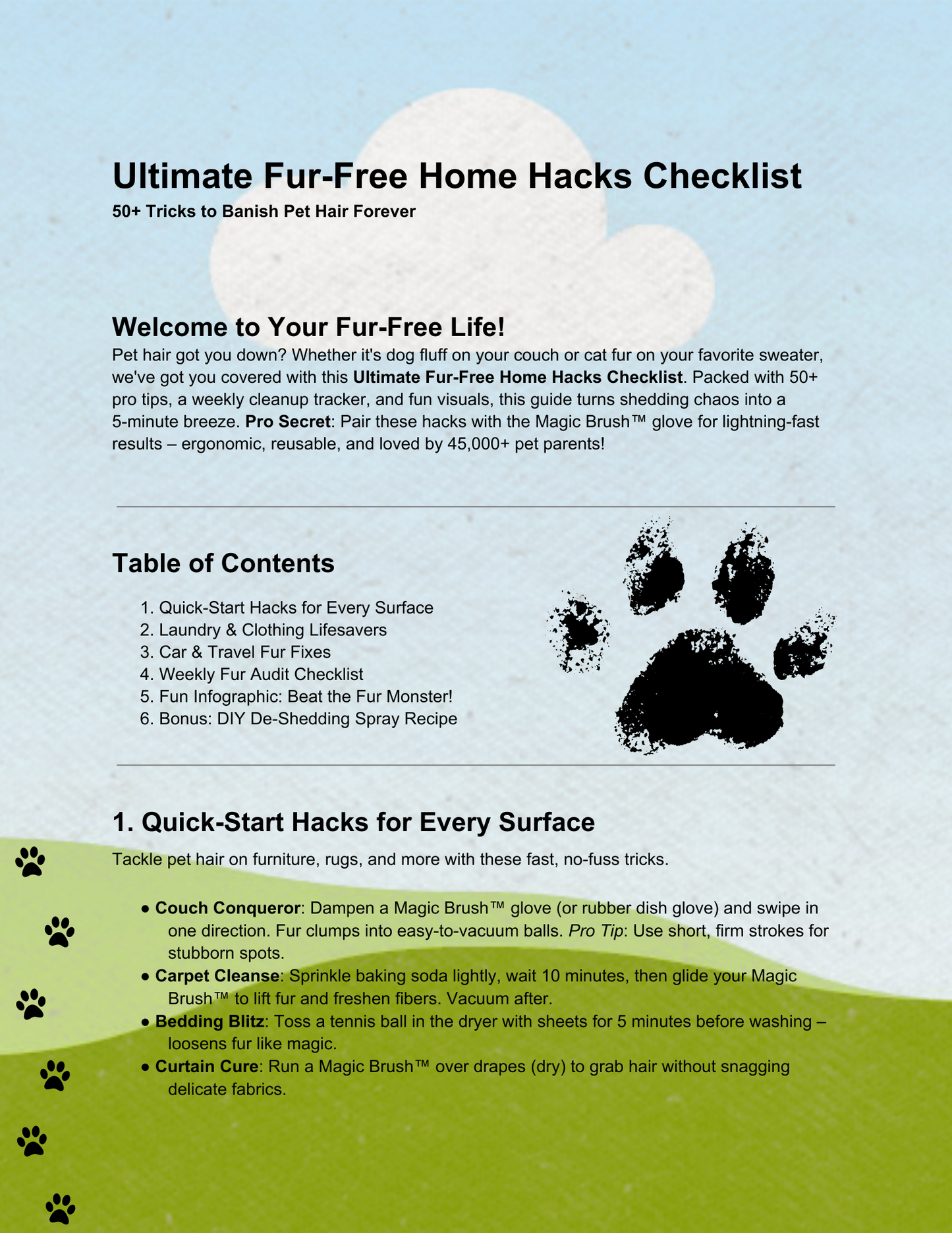 FREE- Fur-Free Home Hacks(25$ Value)